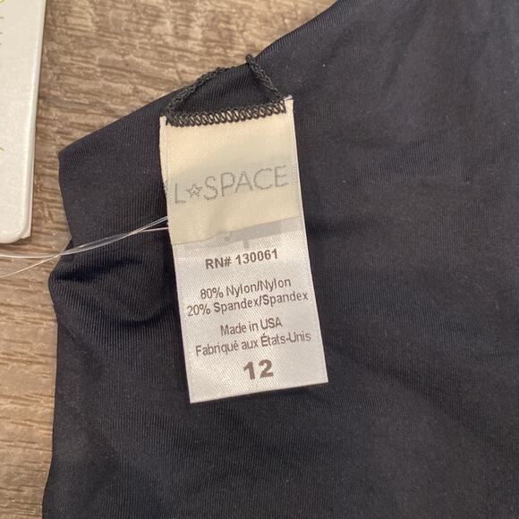 NWT L SPACE by Monica Wise Black One Piece Swim Suit Size 12 - Picture 12 of 14